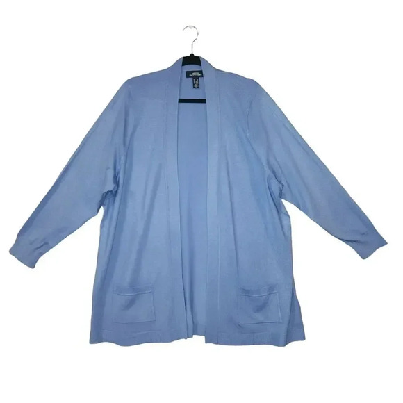 New Lands' End Outfitters Women's Blue Open Front Long Sleeves Cardigan Size 2X - Picture 1 of 6